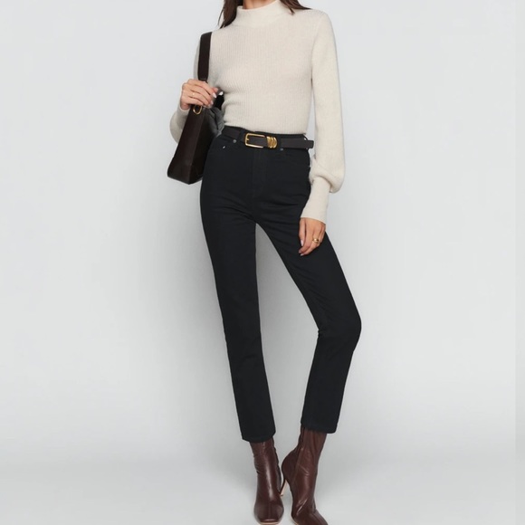 Reformation Liza Ultra High Rise Straight Cropped Jeans - Picture 5 of 8